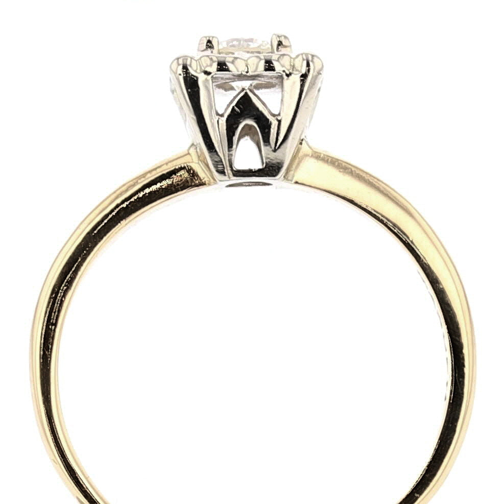 14K Yellow Gold 0.25ct Round Diamond Engagement/Bridal Ring