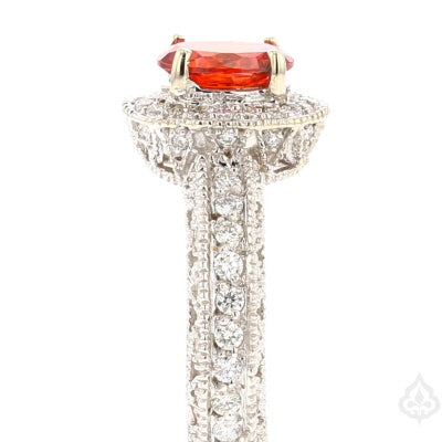 18K White Gold Spinel and Diamond Ring, Oval Shape, 4.23ctw