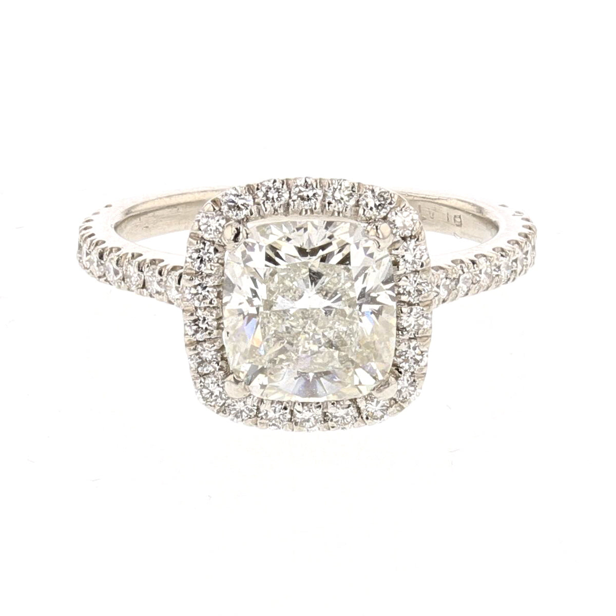 2 Carat Cushion Cut Diamond Halo Engagement/Bridal Ring