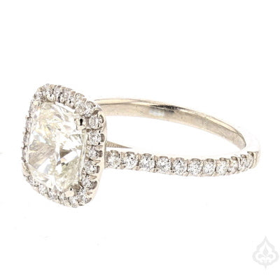 2 Carat Cushion Cut Diamond Halo Engagement/Bridal Ring