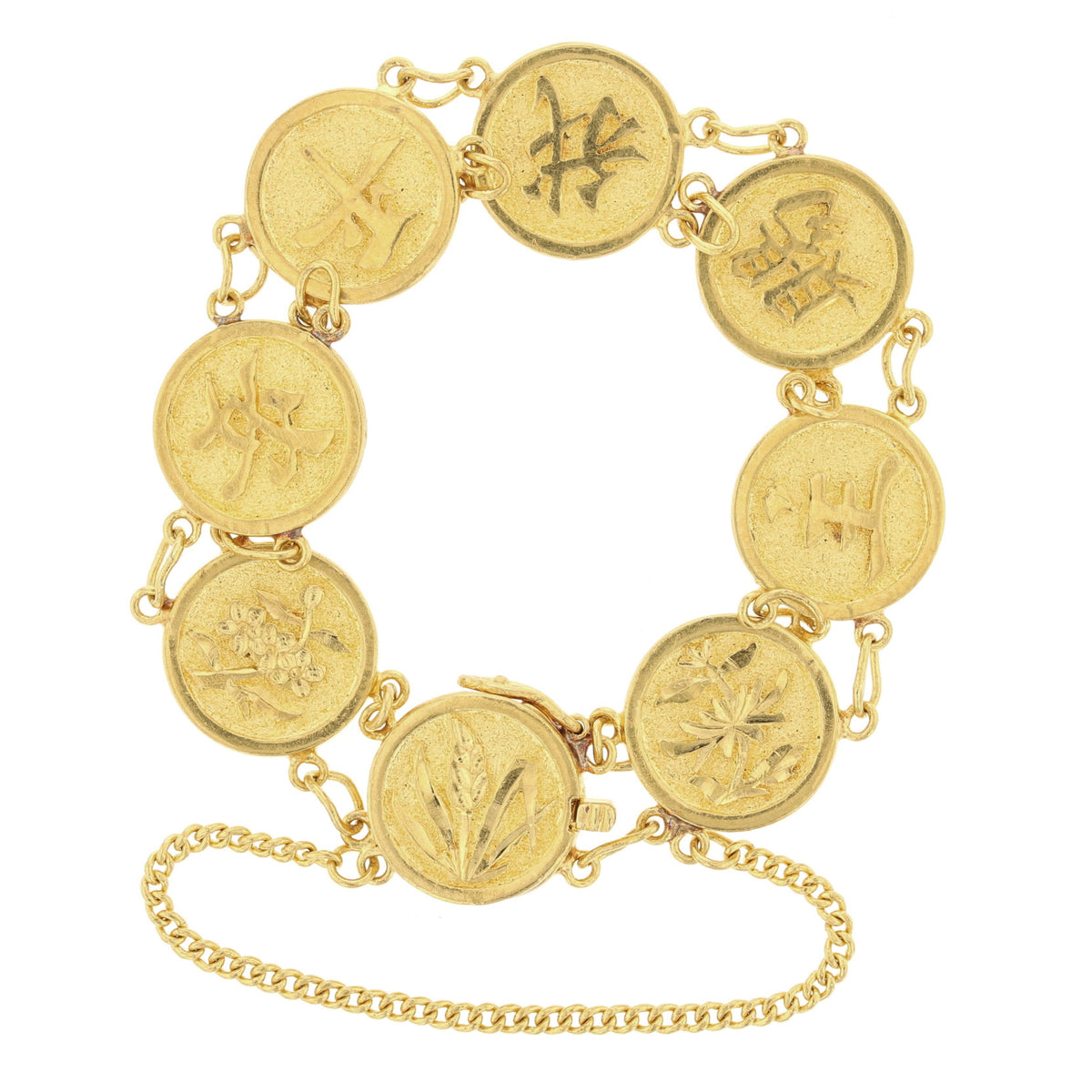 Asian Letter Coins 22K Bracelet