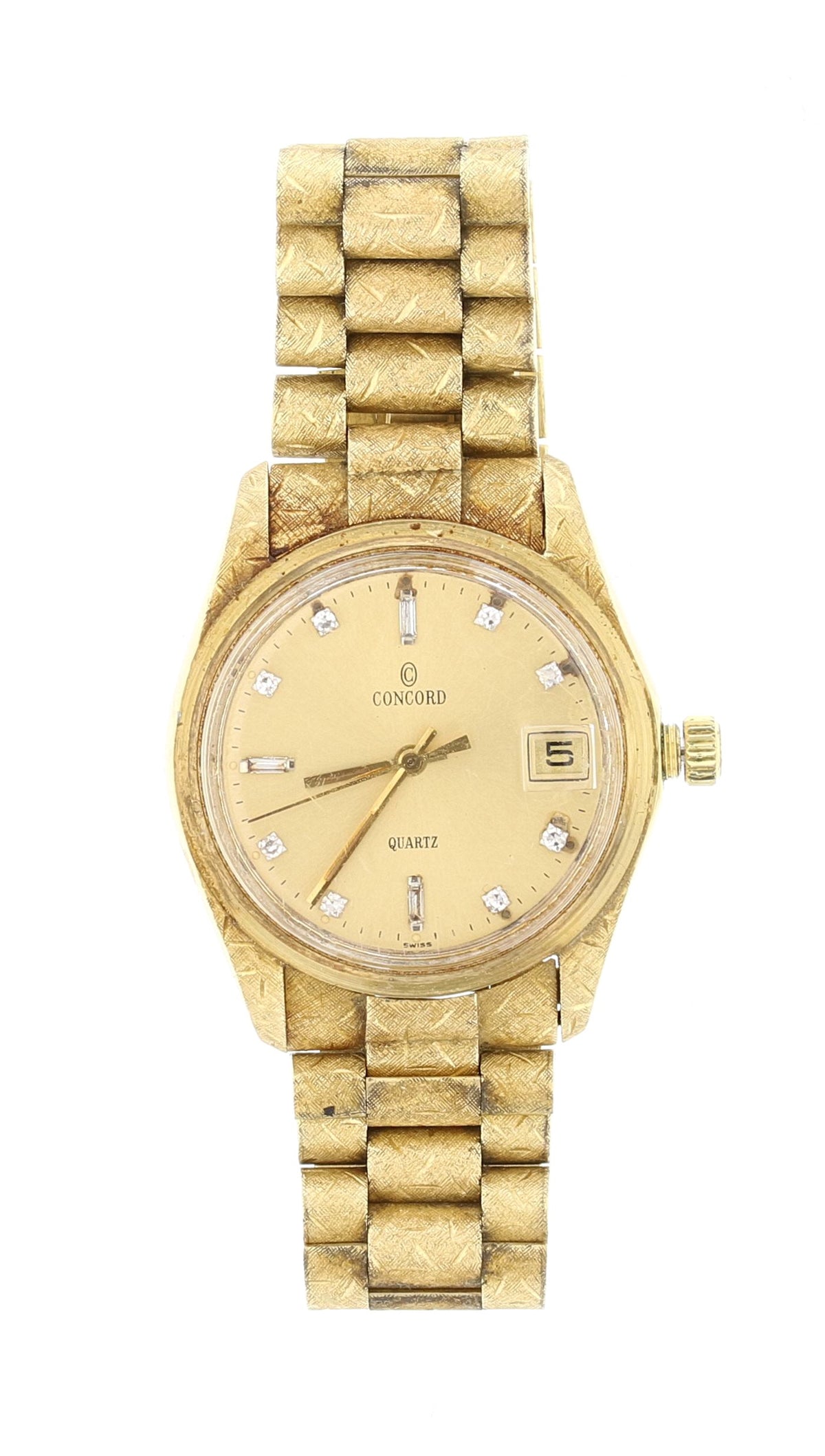 14kt Gold Concord Florentine Band Watch