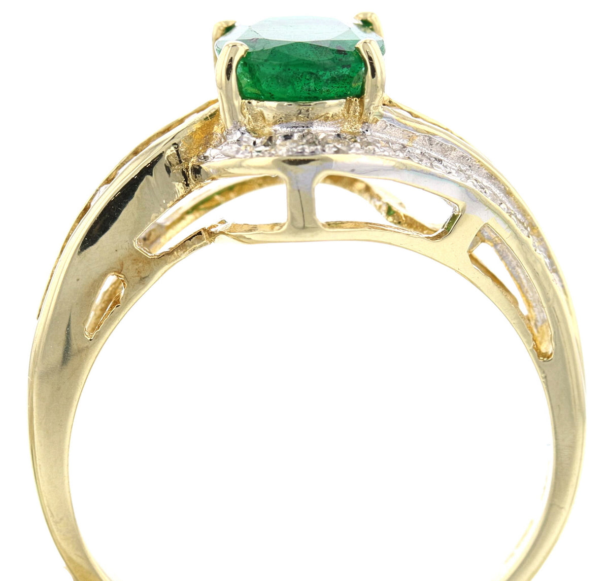 Vintage Oval Emerald Diamond Ring