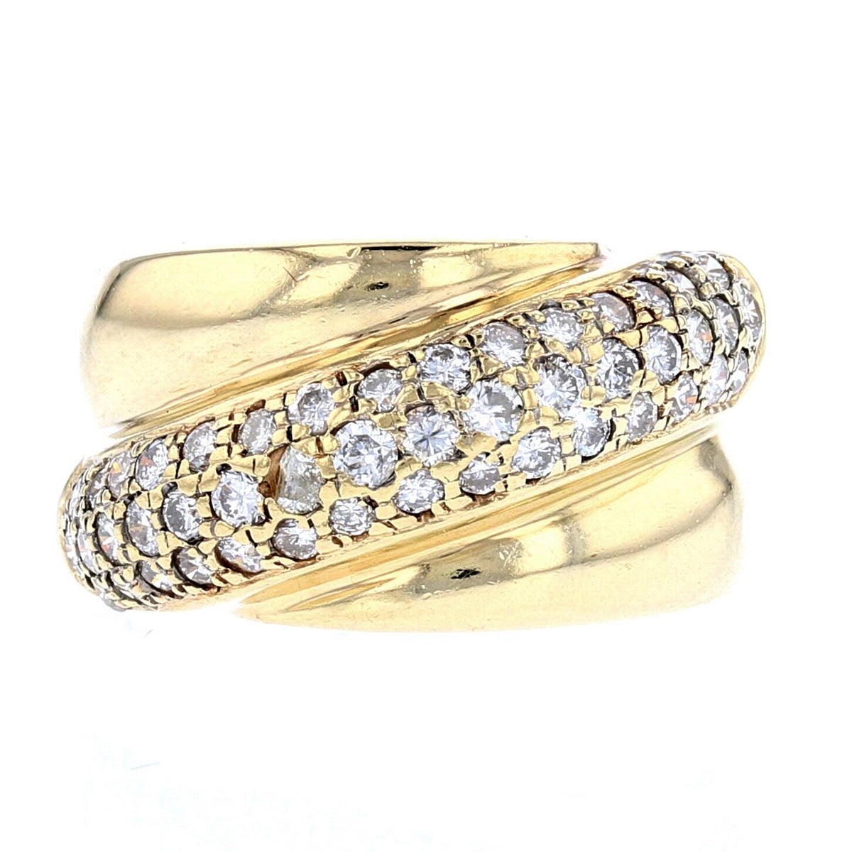 Twist of Diamonds Gold Ring