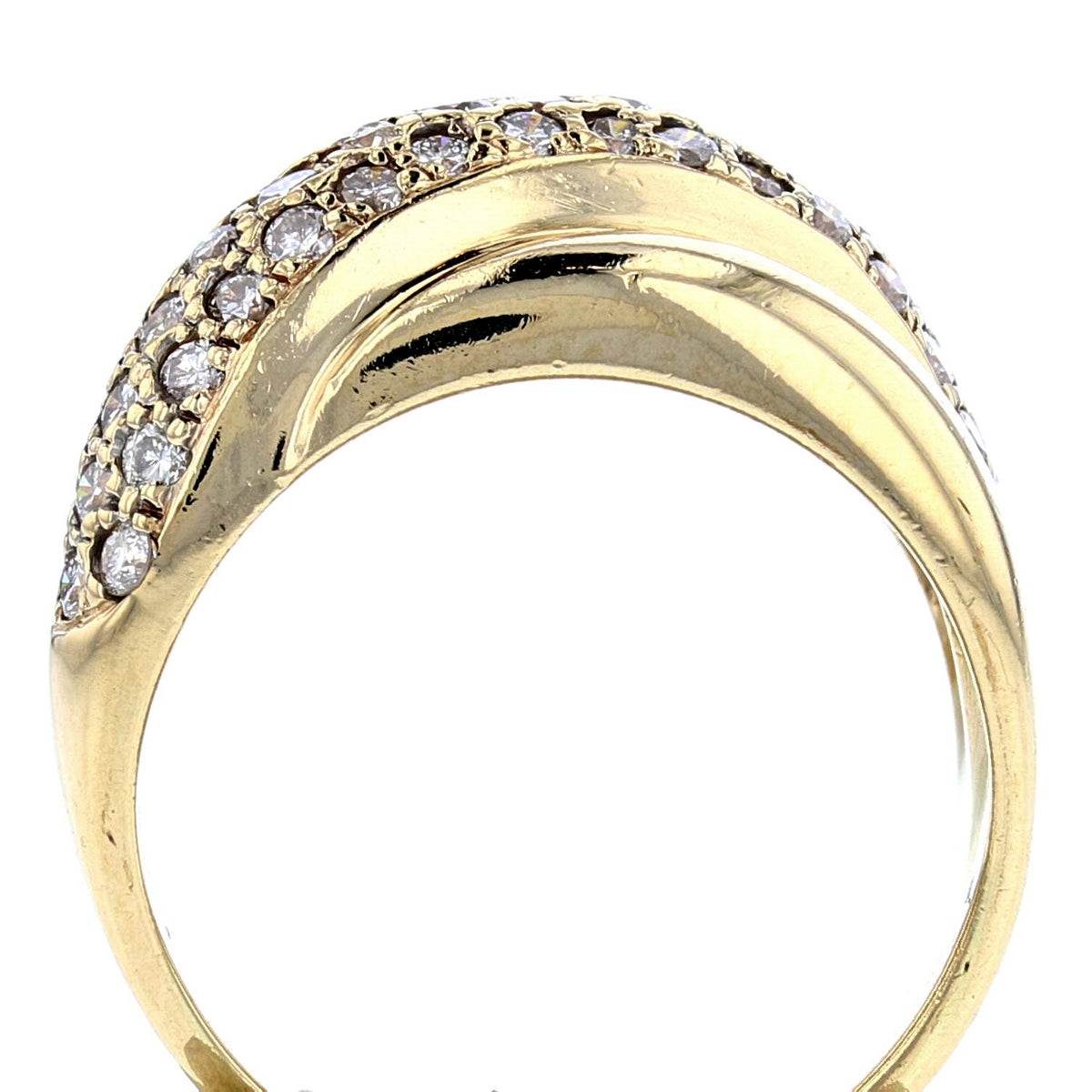 Twist of Diamonds Gold Ring