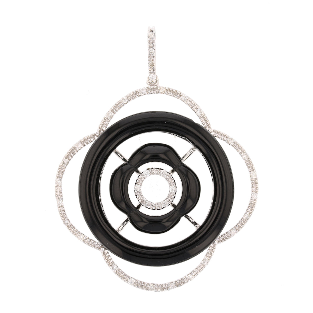 Onyx  & Diamond Pendant