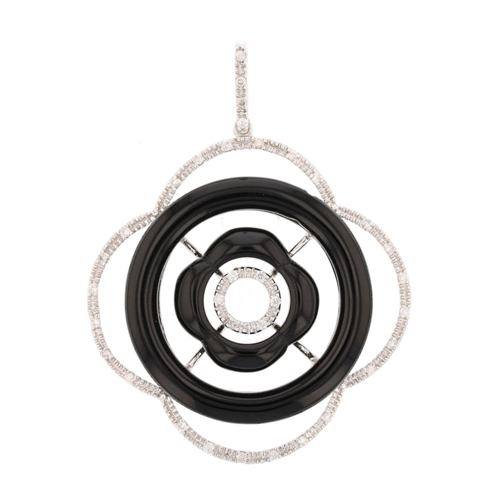 Onyx  & Diamond Pendant