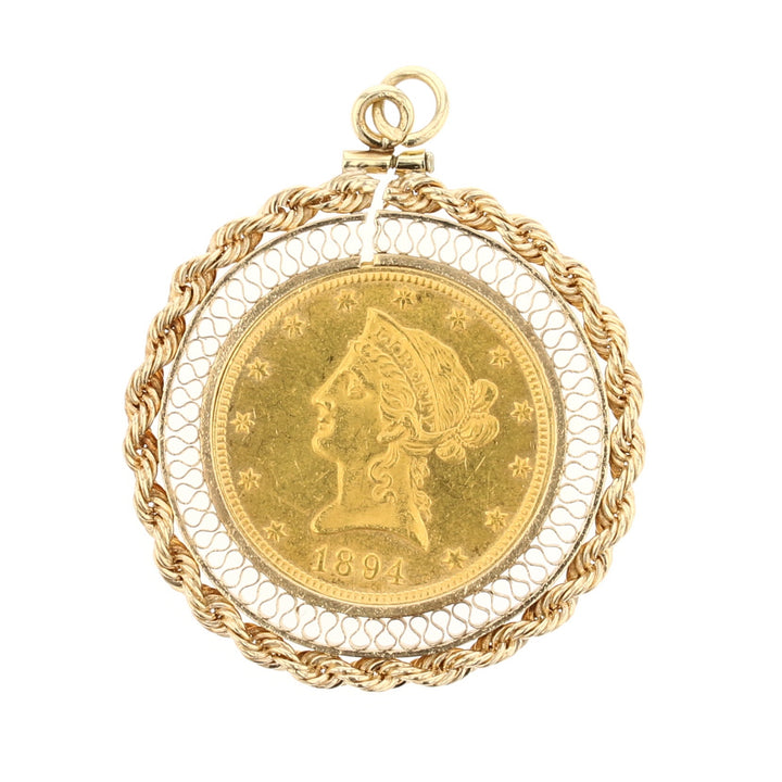 1894 $10 Liberty Eagle Gold Coin Pendant