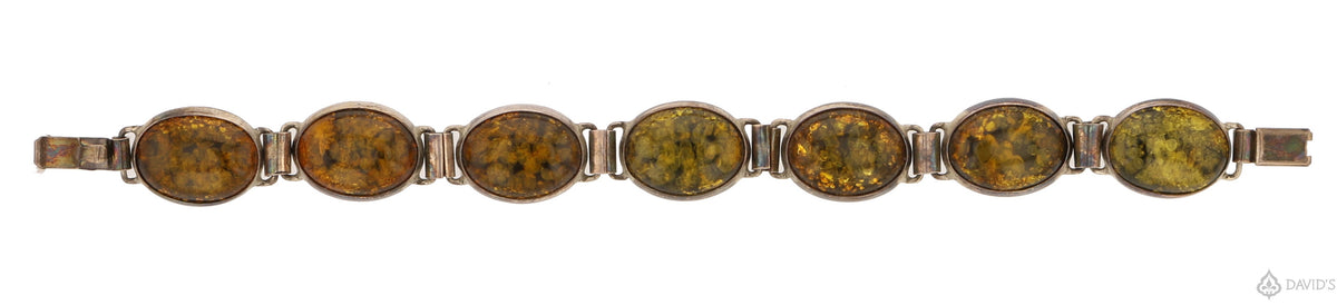 Baltic Amber Bracelet set in 925 Silver