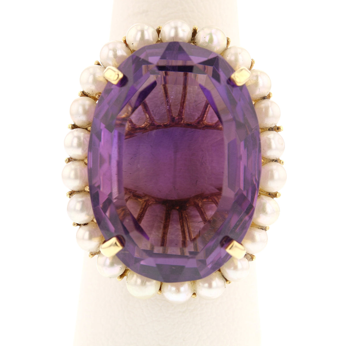 Amethyst & Pearls Ring - David's Antiques & Jewelry