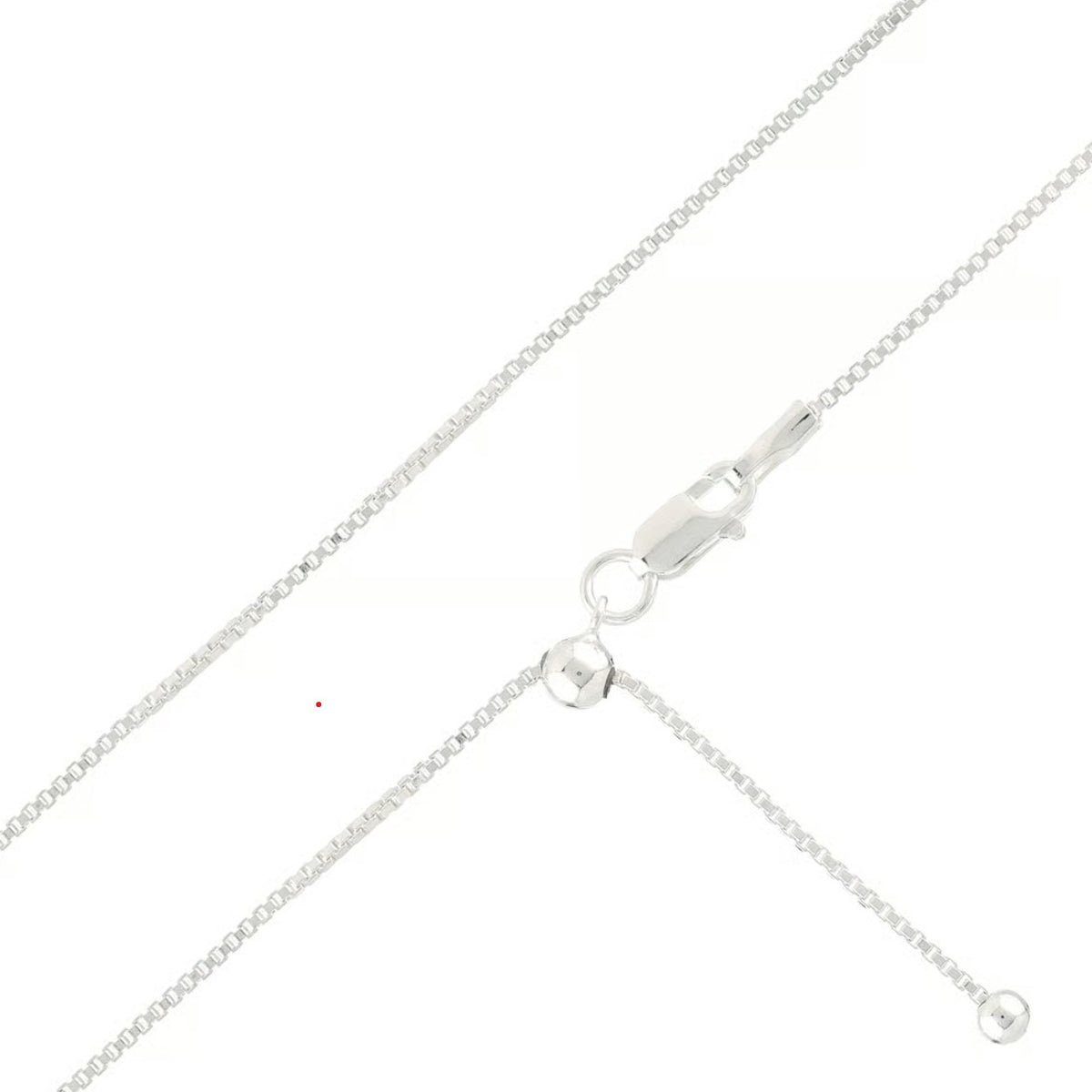 Box Adjustable Sterling Silver Chain 20 inch