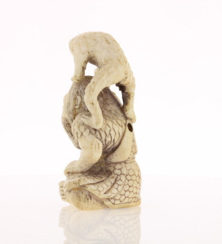 Toad & Owner Ivory Netsuke