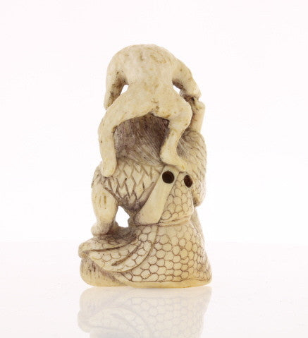 Toad & Owner Ivory Netsuke