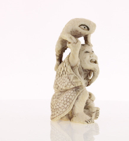 Toad & Owner Ivory Netsuke