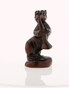 New Orleans Mouse Trumpeter Iron Wood Netsuke - David's Antiques & Jewelry