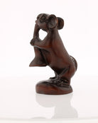 New Orleans Mouse Trumpeter Iron Wood Netsuke - David's Antiques & Jewelry