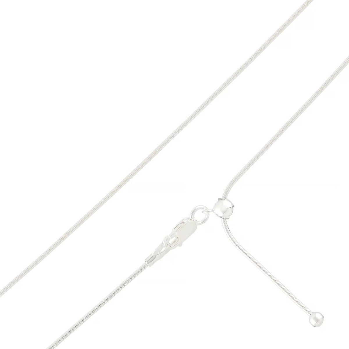 Snake Chain 20 Inch Sterling Silver Adjustable Chain