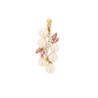 Yellow Gold Akoya Pearl, Diamond & Ruby Pendant - David's Antiques & Jewelry