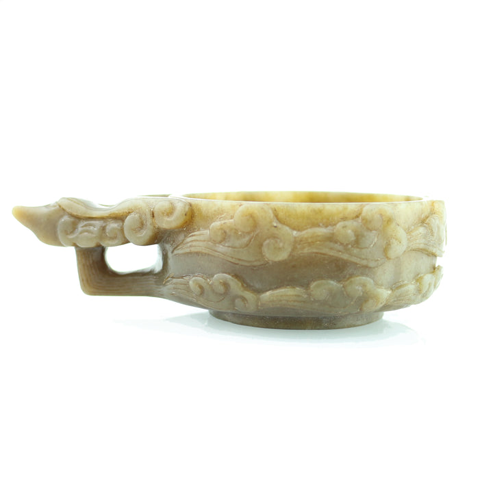 Antique Carved Jadeite Wine Cup