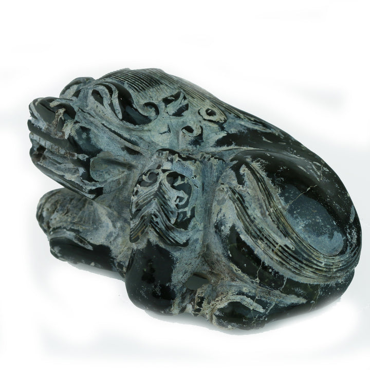 Unfinished Jade Carving of Mother and Child Foo Lioness - David's Antiques & Jewelry