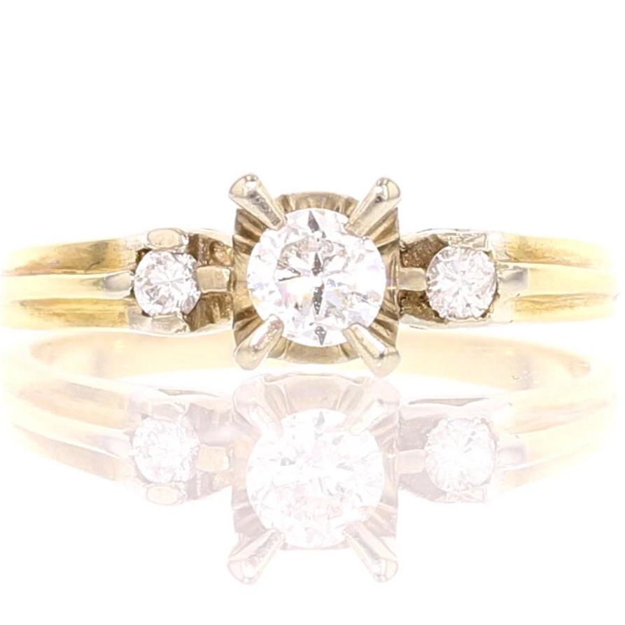 14K Yellow Gold Diamond Ring