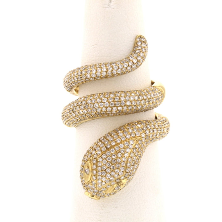 Diamond Snake Ring 14K Yellow Gold