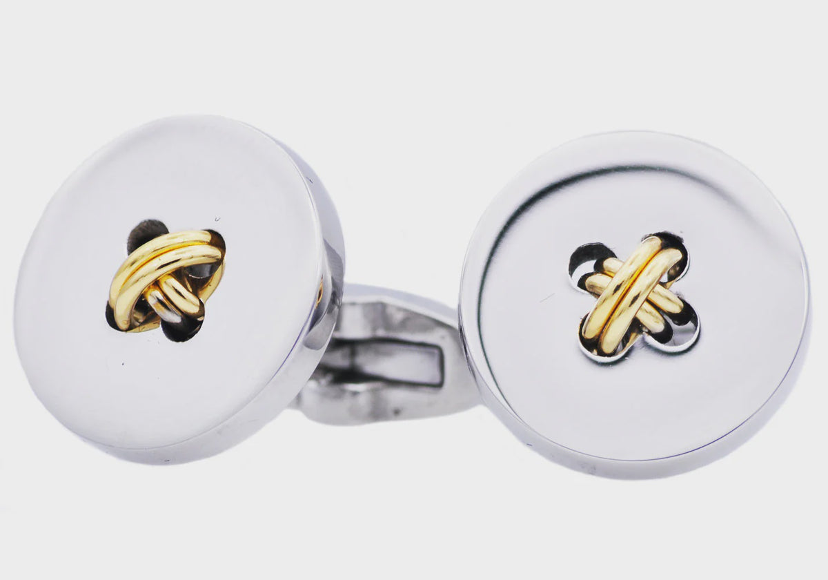 Two Tone Button Cufflinks