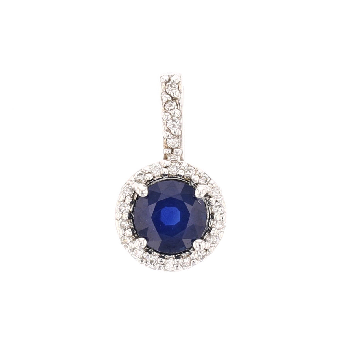 White Gold Sapphire and Diamond Pendant