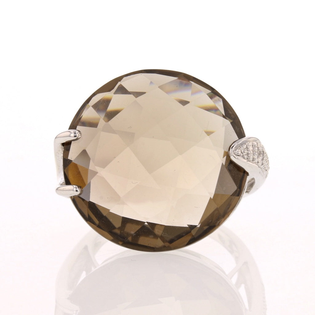 Round Smoky Quartz Ring - David's Antiques & Jewelry