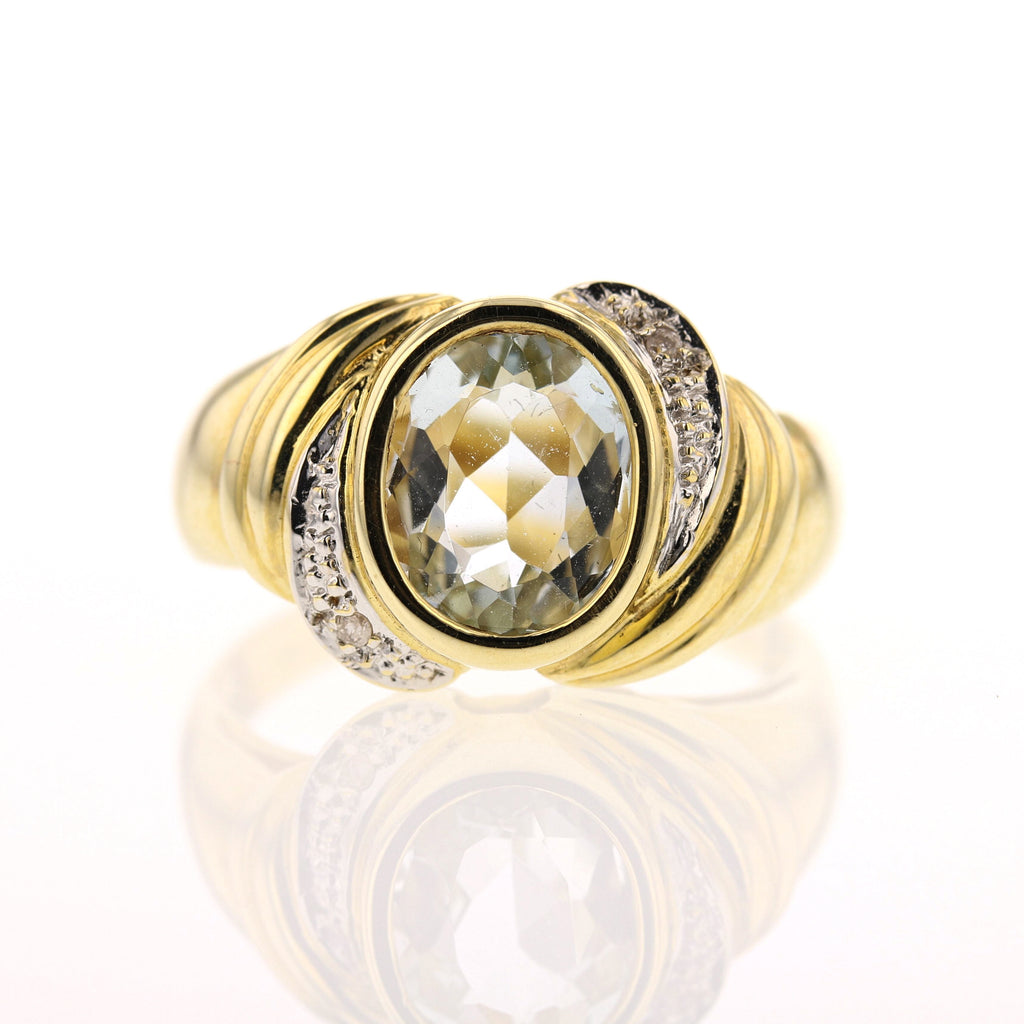Aquamarine & Diamonds Ring - David's Antiques & Jewelry