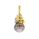 Tahitian Pearl & Diamond Pendant - 18K Yellow Gold - David's Antiques & Jewelry