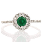 14K White Gold Emerald and Diamond Ring - David's Antiques & Jewelry