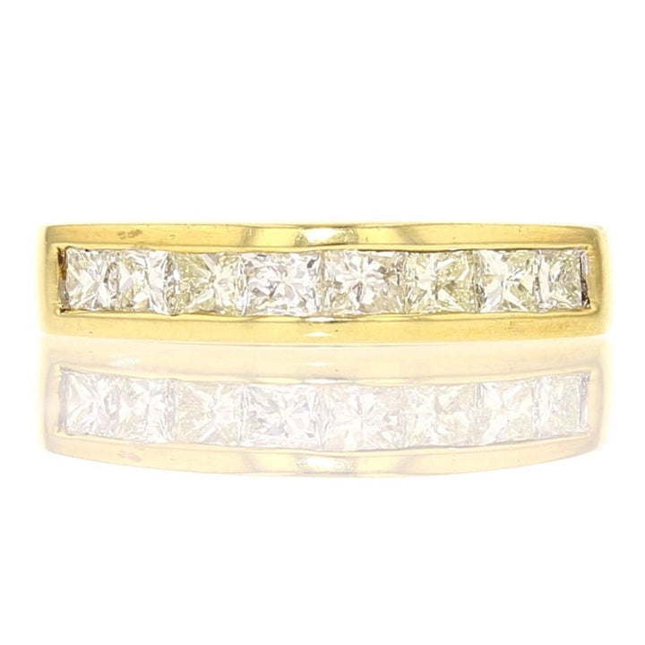 18K Yellow Gold Diamond Princess Cut Ring 0.80 ct