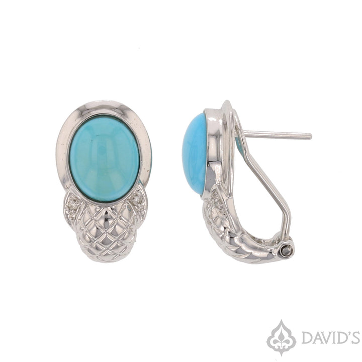 Turquoise & Diamond Earrings