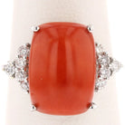 Coral & Diamonds Ring - David's Antiques & Jewelry
