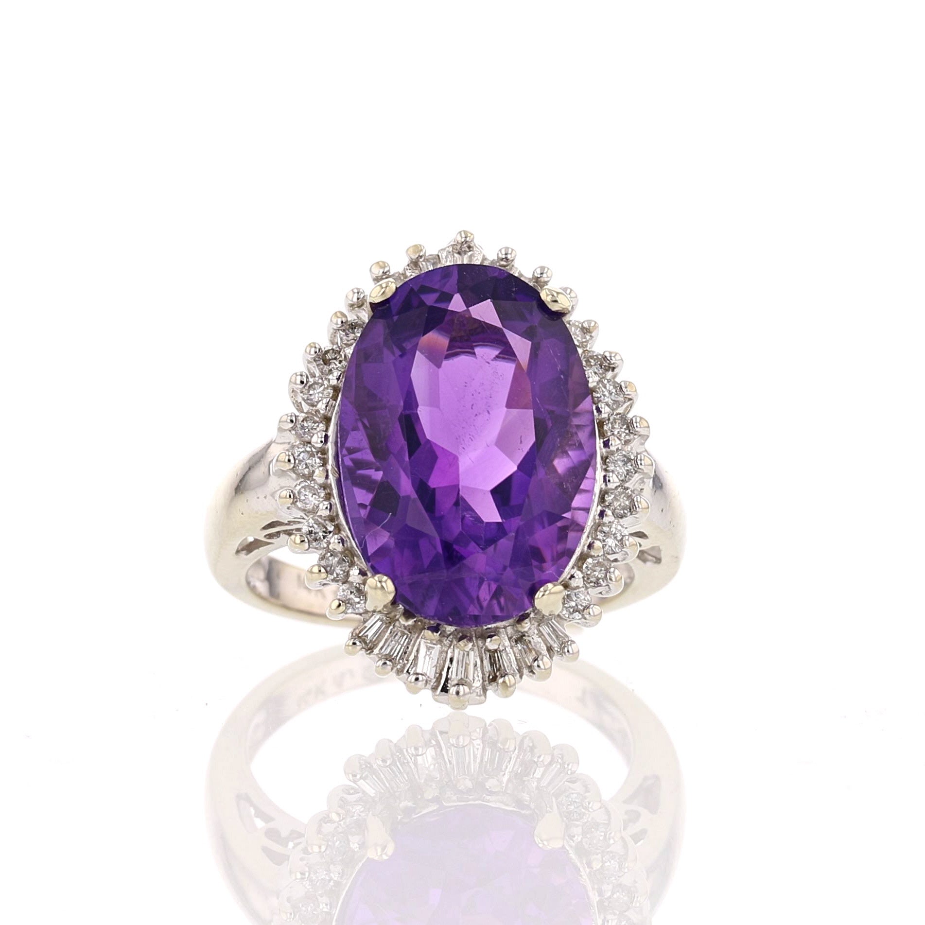 Amethyst  & Diamond Ring - David's Antiques & Jewelry