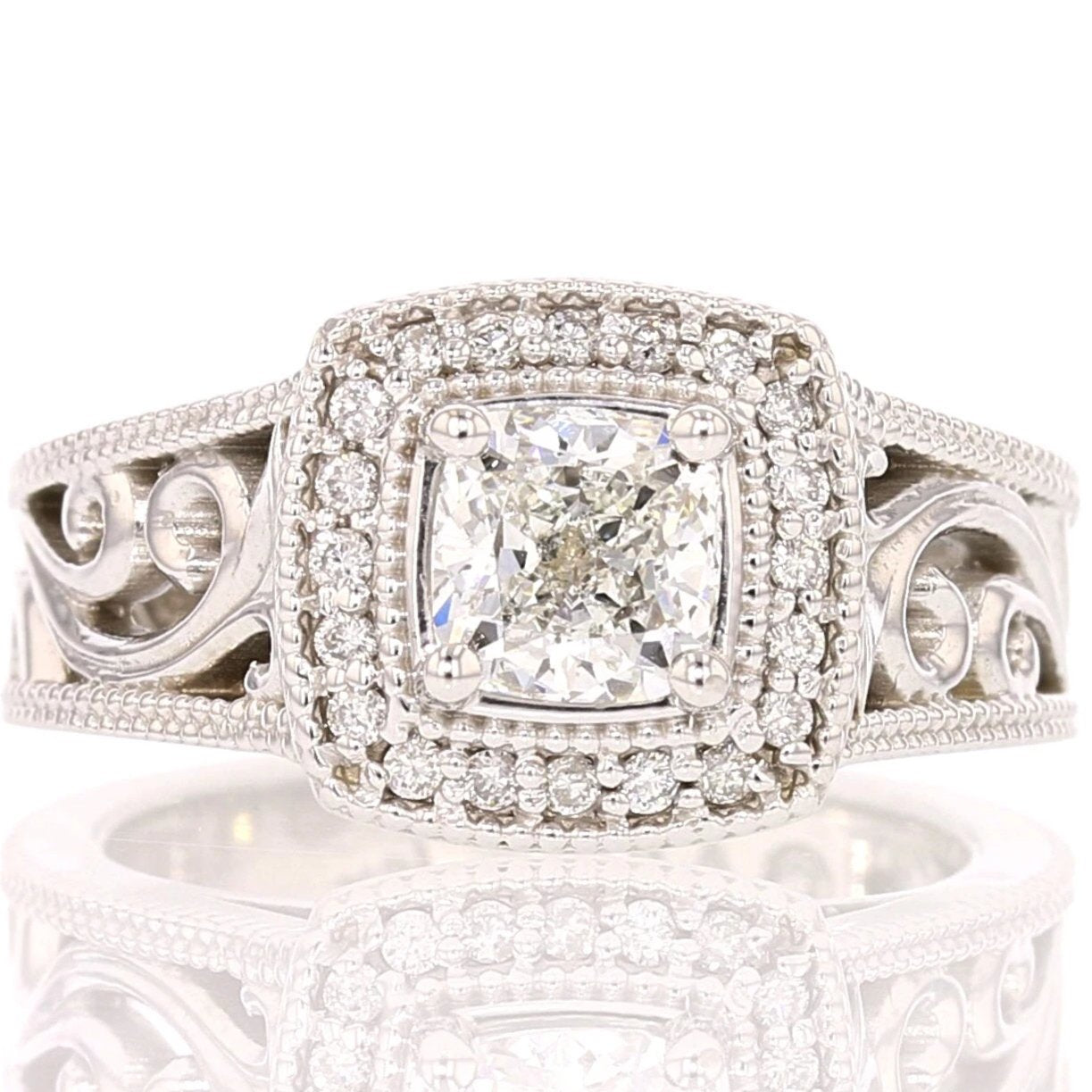 1 Carat Cushion Cut Diamond Ring - David's Antiques & Jewelry