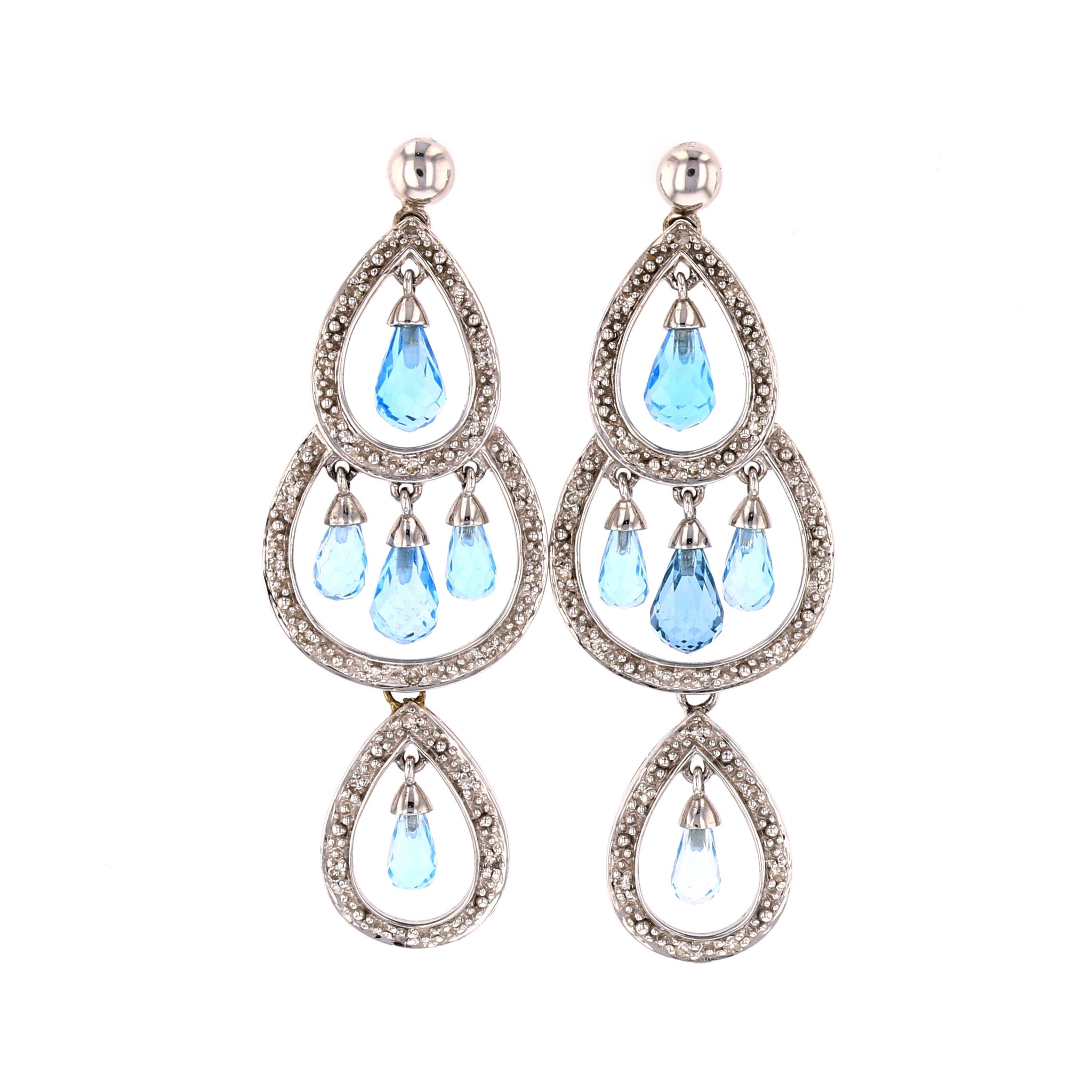 Blue Topaz Chandelier Earrings David s Antiques Jewelry