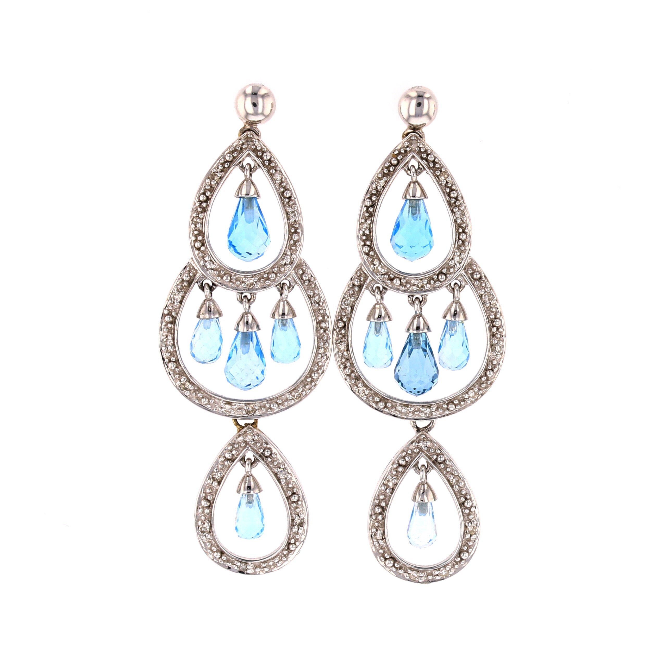Blue Topaz Chandelier Earrings