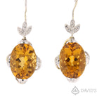 Citrine   & Diamond Earrings - David's Antiques & Jewelry