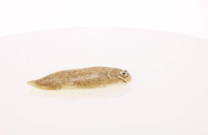 Ivory Netsuke of Enigmatic Flat Animal - Artist Signed