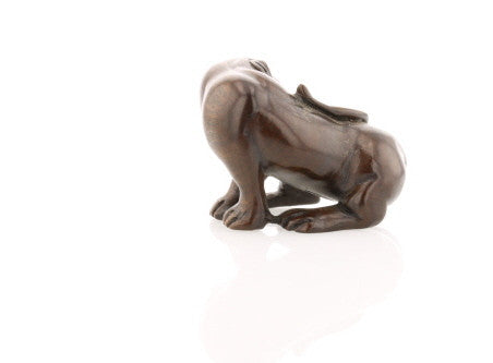 Vintage Carved Ironwood Lioness Netsuke